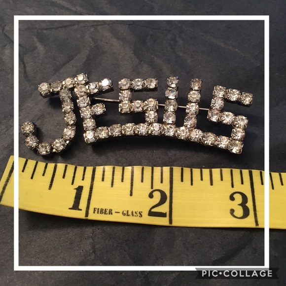 Silver Toned & Rhinestone Brooch - Picture 4 of 4